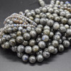 High Quality Grade A Natural Black Labradorite Round Beads - 4mm, 6mm, 8mm, 10mm sizes - Approx 15" strand