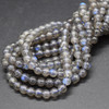High Quality Grade A Natural Black Labradorite Round Beads - 4mm, 6mm, 8mm, 10mm sizes - Approx 15" strand