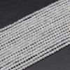 High Quality Grade A Natural Rainbow Moonstone Semi-Precious Gemstone FACETED Round Beads - 2mm - 15" long