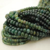 High Quality Grade A Natural Green Moss Agate Semi-Precious Gemstone FACETED Rondelle Spacer Beads - 4mm, 6mm, 8mm sizes - 15" long