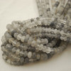 High Quality Grade A Natural Grey Quartz Semi-Precious Gemstone Rondelle Spacer Beads - 6mm, 8mm sizes - 15" long