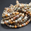 High Quality Grade A Natural Lodolite Quartz Semi-Precious Gemstone Round Beads - 4mm, 6mm, 8mm, 10mm sizes - 15" long