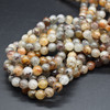 High Quality Grade A Natural Lodolite Quartz Semi-Precious Gemstone Round Beads - 4mm, 6mm, 8mm, 10mm sizes - 15" long