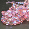 High Quality Pink Mystic Aura Quartz Round Beads - 4mm, 6mm, 8mm, 10mm sizes - 14" long