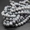 High Quality Grade A Natural Snowflake Obsidian Semi-Precious Gemstone FROSTED MATT Round Beads - 4mm, 6mm, 8mm, 10mm sizes - 15" long