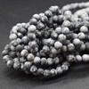 High Quality Grade A Natural Snowflake Obsidian Semi-Precious Gemstone FROSTED MATT Round Beads - 4mm, 6mm, 8mm, 10mm sizes - 15" long