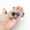 100% Wool Felt Balls - 100 Count - 1.5cm - Assorted Grey, Black and White Colours