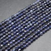 High Quality Grade A Natural Iolite Semi-Precious Gemstone FACETED Round Beads - approx 4mm - 15" long