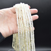 High Quality Grade A Natural Mother of Pearl Semi-Precious Gemstone FACETED Round Beads - approx 4mm - 14" long