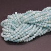 High Quality Grade A Natural Amazonite Semi-Precious Gemstone FACETED Round Beads - approx 4mm - 15" long