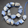 Raw Natural Lapis Lazuli  Semi-precious Gemstone Chunky Nugget Beads - approx 13mm - 15mm x 18mm - 22mm - approx 15" long strand