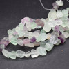 Raw Natural Rainbow Fluorite Semi-precious Gemstone Chunky Nugget Beads - approx 8mm - 10mm x 10mm - 12mm - approx 15" long strand