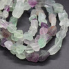 Raw Natural Rainbow Fluorite Semi-precious Gemstone Chunky Nugget Beads - approx 8mm - 10mm x 10mm - 12mm - approx 15" long strand