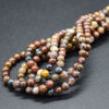 High Quality Grade A Natural African Blue Pietersite Semi-precious Gemstone Round Beads - 4mm, 6mm, 8mm, 10mm sizes - Approx 14" strand