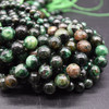 High Quality Grade A Natural Emerald in Fuchsite Semi-precious Gemstone Round Beads - 6mm, 8mm, 10mm sizes - Approx 14" strand