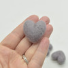 100% Wool Felt Hearts - 10 Count - approx 3cm - Rocket Metallic Grey