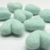 100% Wool Felt Hearts - 10 Count - approx 3cm - Deep Mint Blue