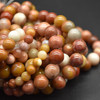 High Quality Grade A Natural Petrified Wood Jade Semi-Precious Gemstone Round Beads - 6mm, 8mm, 10mm sizes - 15" long