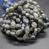 High Quality Grade A Natural Black Labradorite Semi-precious Gemstone Pebble Tumbledstone Nugget Beads - approx 5mm - 8mm - 15" long strand