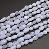 High Quality Grade A Natural Blue Lace Agate Semi-precious Gemstone Pebble Tumbledstone Nugget Beads - approx 5mm - 8mm - 15" long strand