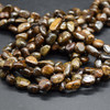 High Quality Grade A Natural Bronzite Semi-precious Gemstone Pebble Tumbledstone Nugget Beads - approx 5mm - 8mm - 15" long strand