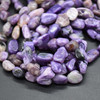 High Quality Grade A Natural Charoite Semi-precious Gemstone Pebble Tumbledstone Nugget Beads - approx 5mm - 8mm - 15" long strand