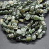 High Quality Grade A Natural Green Rutilated Quartz Semi-precious Gemstone Pebble Tumbledstone Nugget Beads - approx 5mm - 8mm - 15" long strand