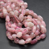 High Quality Grade A Natural Madagascar Rose Quartz Semi-precious Gemstone Pebble Tumbledstone Nugget Beads - approx 5mm - 8mm - 15" long strand