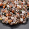 High Quality Grade A Natural Mixed Rutile Quartz Semi-precious Gemstone Pebble Tumbledstone Nugget Beads - approx 5mm - 8mm - 15" long strand