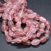 High Quality Grade A Natural Strawberry Quartz Semi-precious Gemstone Pebble Tumbledstone Nugget Beads - approx 5mm - 8mm - 15" long strand