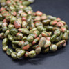 High Quality Grade A Natural Unakite Semi-precious Gemstone Pebble Tumbledstone Nugget Beads - approx 5mm - 8mm - 15" long strand