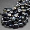 High Quality Grade A Natural Blue Tiger Eye Semi-precious Gemstone Pebble Tumbledstone Nugget Beads - approx 7mm - 10mm - 15" long strand