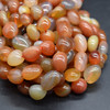 High Quality Grade A Natural Carnelian Agate Semi-precious Gemstone Pebble Tumbledstone Nugget Beads - 7mm - 10mm - 15" strand