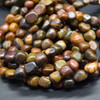 High Quality Grade A Natural Chinese Writing Stone Semi-precious Gemstone Pebble Tumbledstone Nugget Beads - approx 7mm - 10mm - 15" long strand