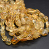 High Quality Grade A Heat Treated Citrine Semi-precious Gemstone Pebble Tumbledstone Nugget Beads - approx 7mm - 10mm - 15" long strand