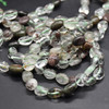 High Quality Grade A Natural Green Phantom Quartz Semi-precious Gemstone Pebble Tumbledstone Nugget Beads - approx 7mm - 10mm - 15" long strand