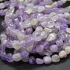 High Quality Grade A Natural Light Purple Mauve Amethyst Semi-precious Gemstone Pebble Tumbledstone Nugget Beads - approx 7mm - 10mm - 15" long strand