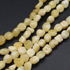 High Quality Grade A Natural Light Yellow Aragonite Semi-precious Gemstone Pebble Tumbledstone Nugget Beads - approx 7mm - 10mm - 15" long strand