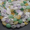High Quality Grade A Natural Mixed Quartz Semi-precious Gemstone Pebble Tumbledstone Nugget Beads - approx 7mm - 10mm - 15" long strand