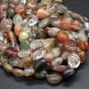 High Quality Grade A Natural Multi-colour Rutile Quartz Semi-precious Gemstone Pebble Tumbledstone Nugget Beads - approx 7mm - 10mm - 15" long strand