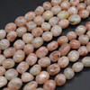 High Quality Grade A Natural Sunstone Semi-precious Gemstone Pebble Tumbledstone Nugget Beads - approx 7mm - 10mm - 15" long strand