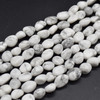 High Quality Grade A Natural White Howlite Semi-precious Gemstone Pebble Tumbledstone Nugget Beads - approx 7mm - 10mm - 15" long strand