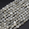 High Quality Grade A Natural White Moonstone Semi-precious Gemstone Pebble Tumbledstone Nugget Beads - approx 7mm - 10mm - 15" long strand