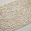 High Quality Grade A Natural White Freshwater Baroque Nugget Keshi Pearl Beads - Iridescent Rainbow Hue - Irregular Shapes - 14" long