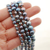 High Quality Grade A Black / Peacock Freshwater Baroque Pearl Nugget Beads (dyed from natural freshwater pearl)  - 14" long