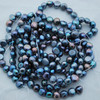 High Quality Grade A Black / Peacock Freshwater Baroque Pearl Nugget Beads (dyed from natural freshwater pearl)  - 14" long