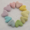 100% Wool Felt Hearts - 10 Count - approx 3cm - Light Pastel Rainbow Colours