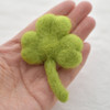 100% Wool Felt Shamrock Clover Leaf - 8.5cm - 3 Count - Yellow Green