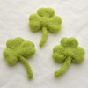 100% Wool Felt Shamrock Clover Leaf - 8.5cm - 3 Count - Yellow Green