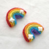 100% Wool Felt Rainbow with Clouds - 2 Count - 4.5cm - Bright Colours